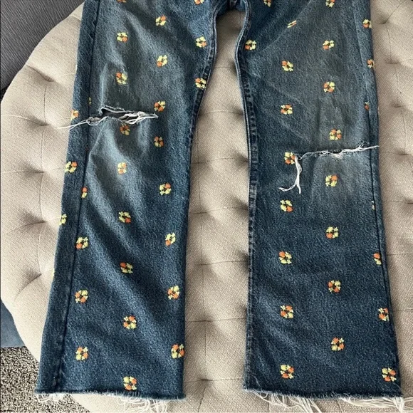 RE/DONE X Levi's 70s Floral-Embroidered Upcycled Jeans 25 - Picture 7 of 10